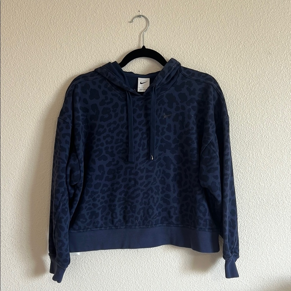 Nike Women's Blue Leopard Print Hoodie